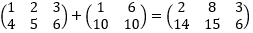 Matrix addition example 2